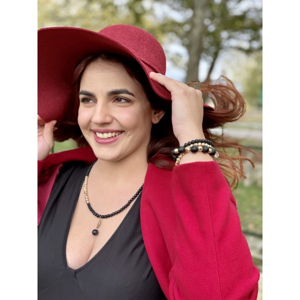 Βραχιόλι όνυχα με αιματίτη Βραχιόλι όνυχα με αιματίτη