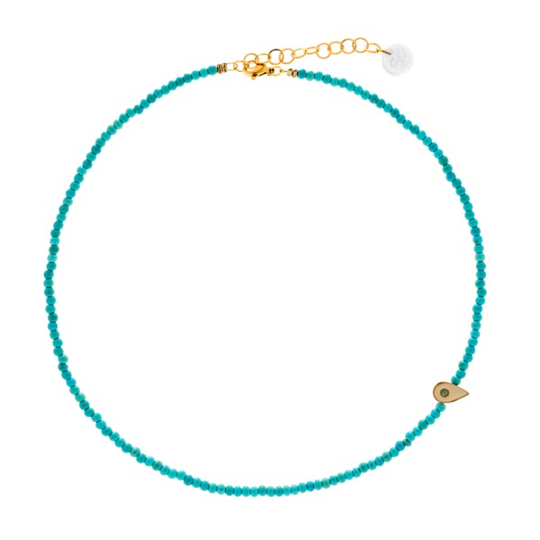 Κολιέ γαλάζιο χαουλίτης & μάτι