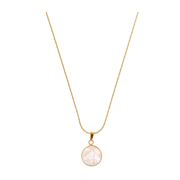 Κολιέ αλυσίδα ροζ χαλαζίας