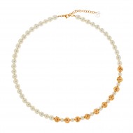 Κολιέ πέρλα με χρυσό αιματίτη