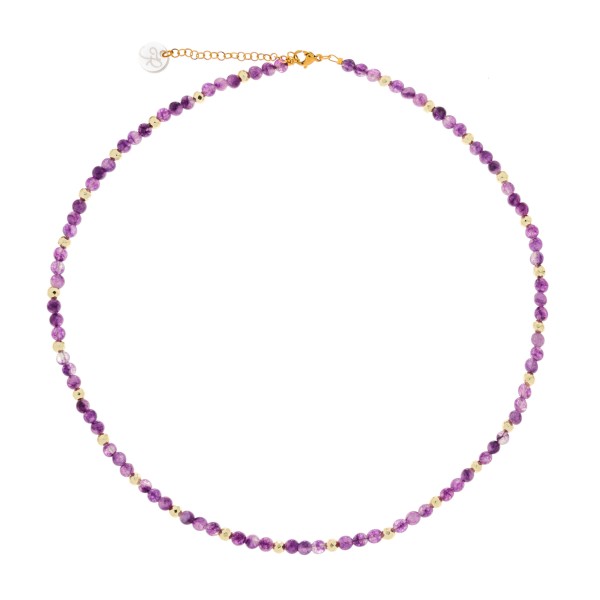 Κολιέ αμέθυστος με αιματίτη