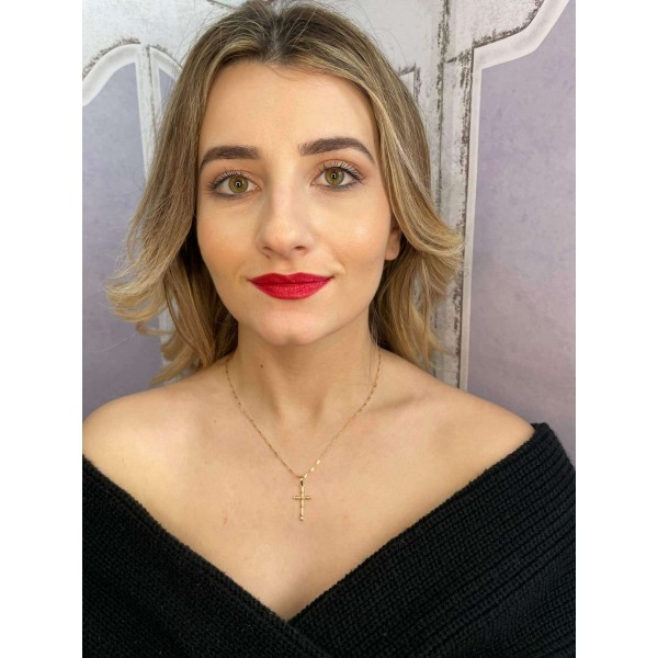 Σταυρός ροζ χρυσό ατσάλινος