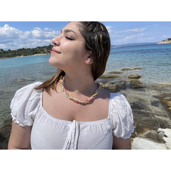 Κολιέ κίτρινο φίλντισι Κολιέ κίτρινο φίλντισι
