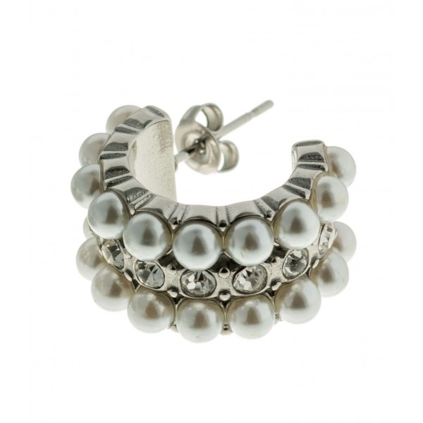Σκουλαρίκια πέρλα ατσάλινα Σκουλαρίκια πέρλα ατσάλινα