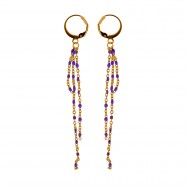 Σκουλαρίκια μωβ ροζάριο